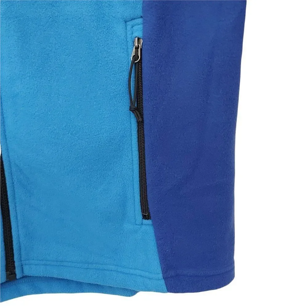 The North Face Jacket Mens Large Blue Fleece Full Zip Mock Neck Outdoor Travel